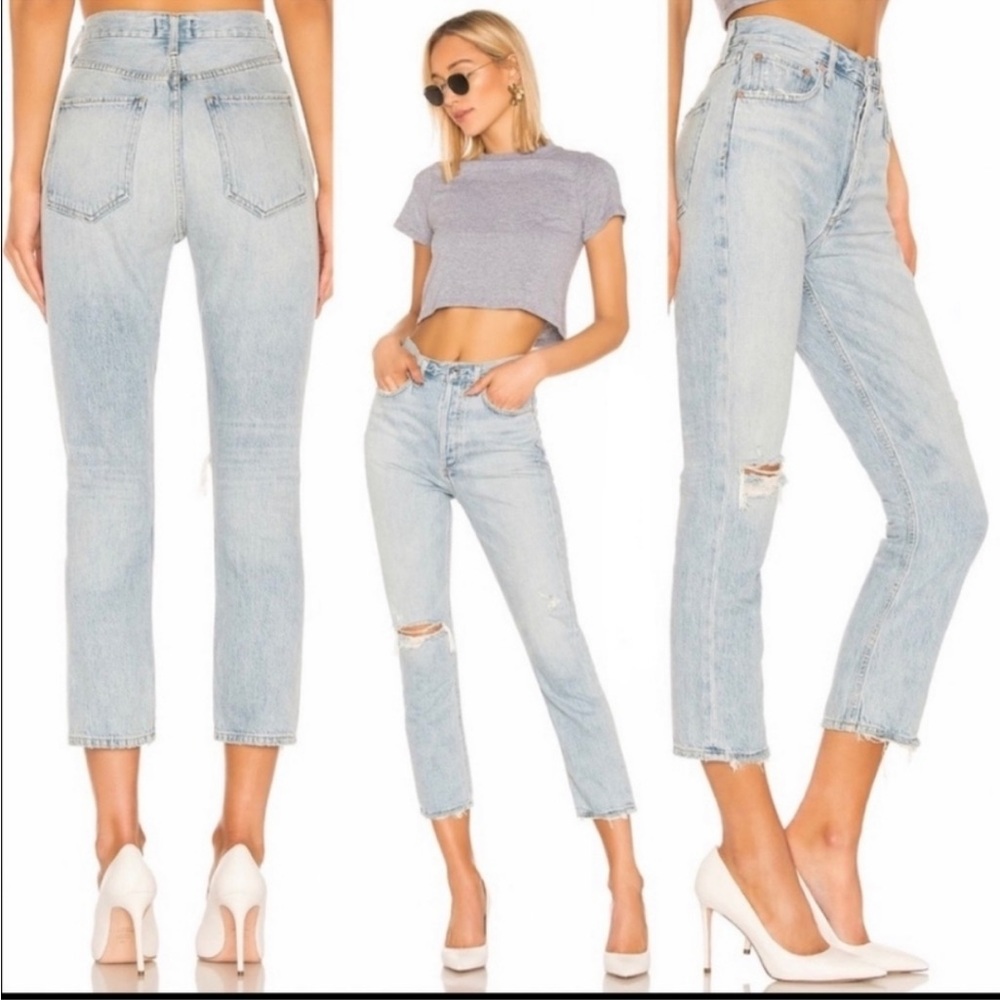Agolde Riley High Rise Jeans- Light Wash